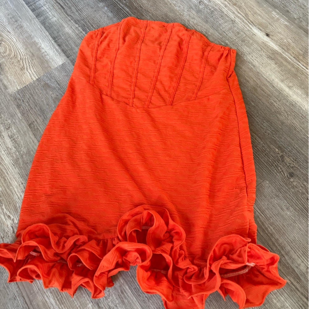 SHEIN Orange Ruffle Mini Dress - Picture 4 of 6